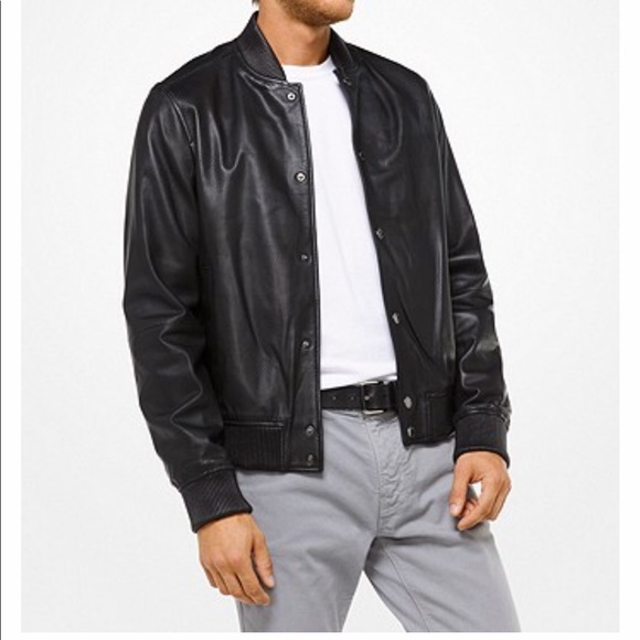 leather michael kors jacket